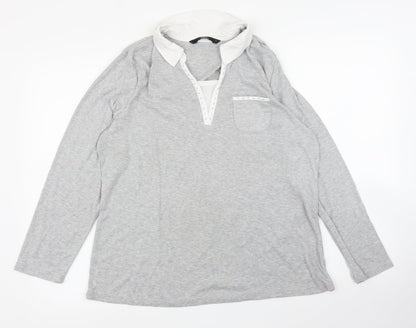 Womens UK Size L BM Casual Grey Basic Blouse