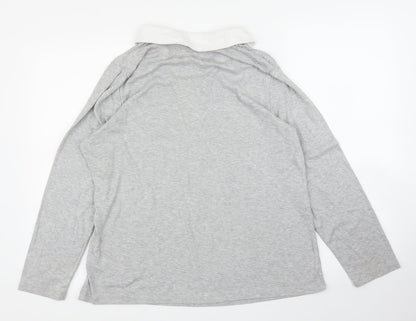 Womens UK Size L BM Casual Grey Basic Blouse