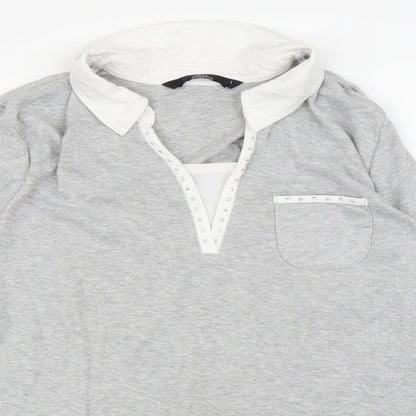 Womens UK Size L BM Casual Grey Basic Blouse