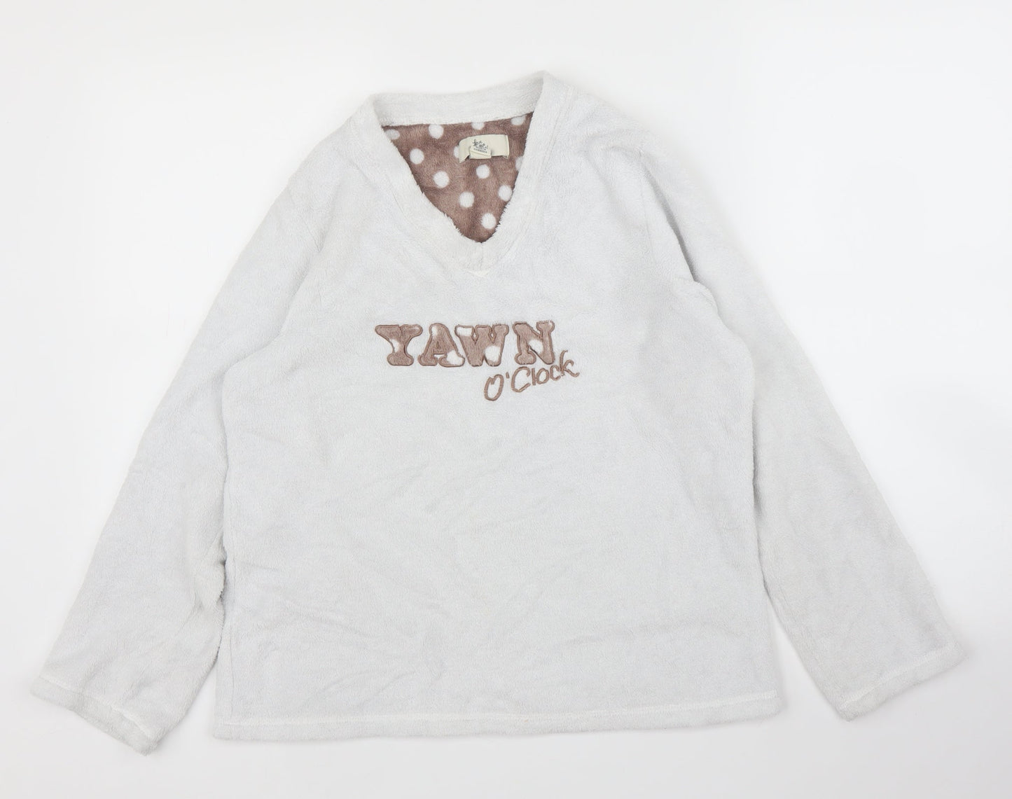 Primark Womens Grey Solid  Top Pyjama Top Size S