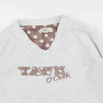 Primark Womens Grey Solid  Top Pyjama Top Size S