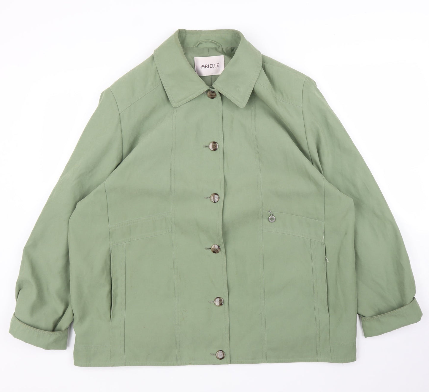Arielle Womens Green   Rain Coat Coat Size 18