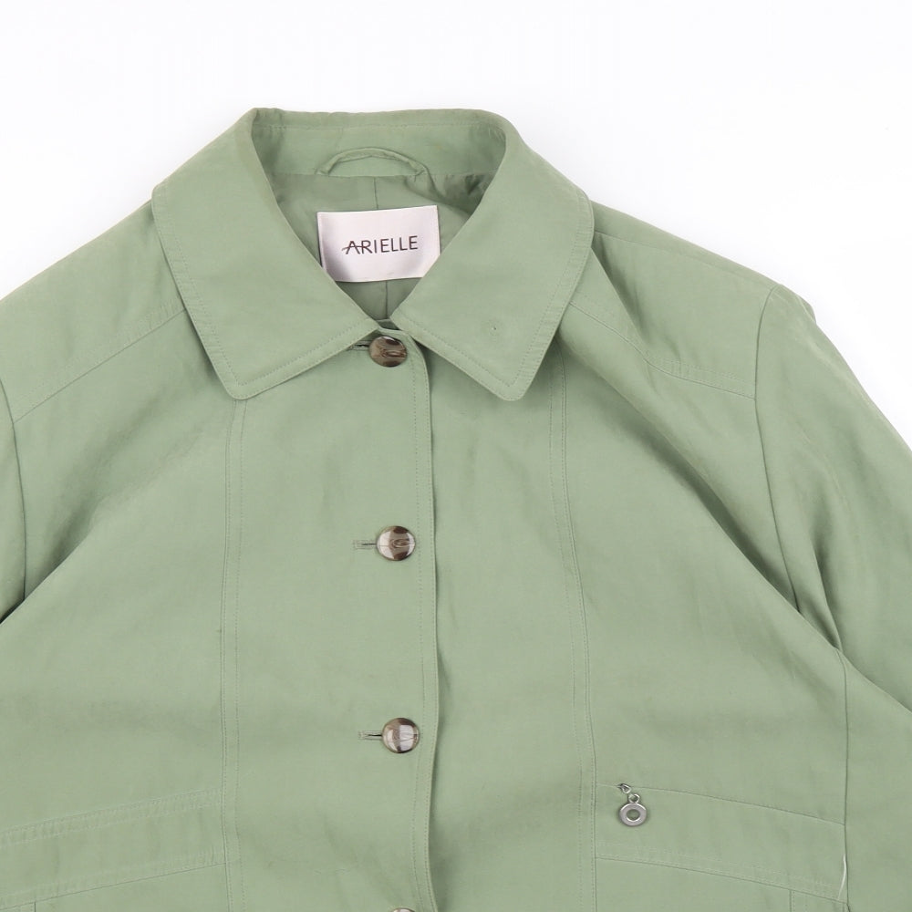 Arielle Womens Green   Rain Coat Coat Size 18