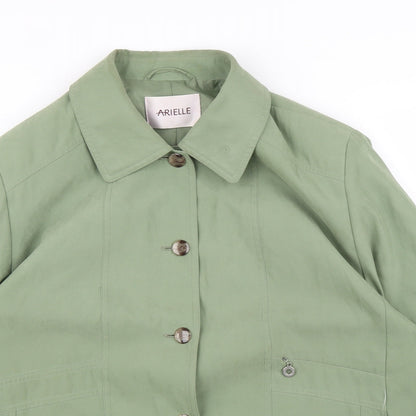 Arielle Womens Green   Rain Coat Coat Size 18