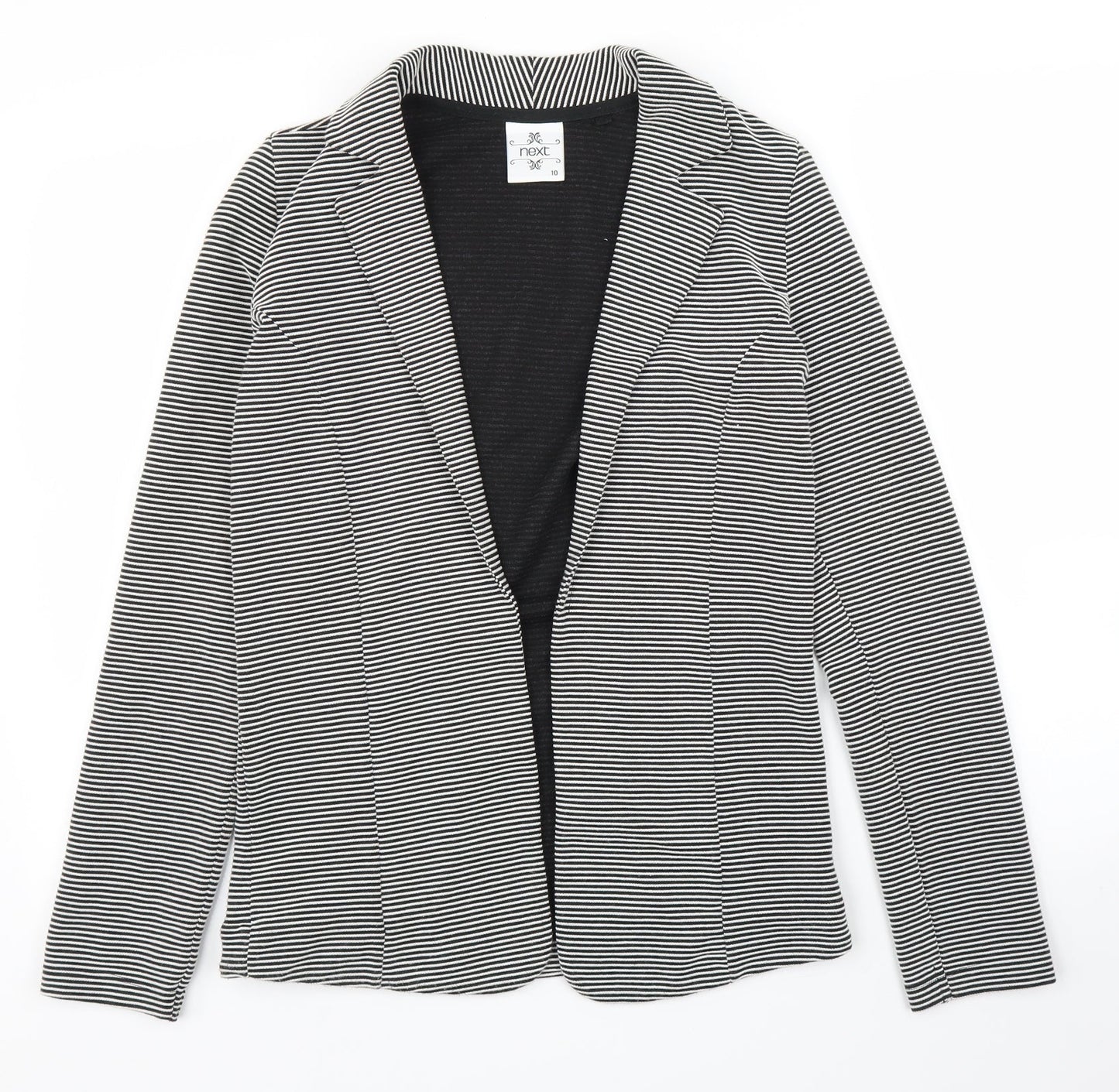 NEXT Womens Black Striped  Jacket Blazer Size 10