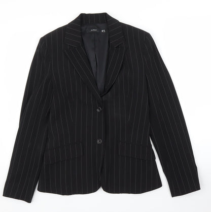 In Wear Womens Black Striped  Jacket Blazer Size 8
