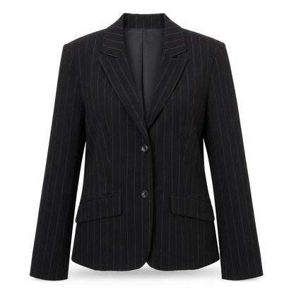 In Wear Womens Black Striped  Jacket Blazer Size 8