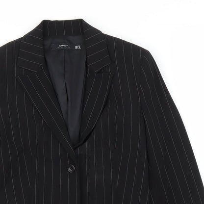 In Wear Womens Black Striped  Jacket Blazer Size 8