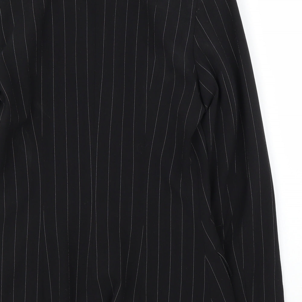 In Wear Womens Black Striped  Jacket Blazer Size 8