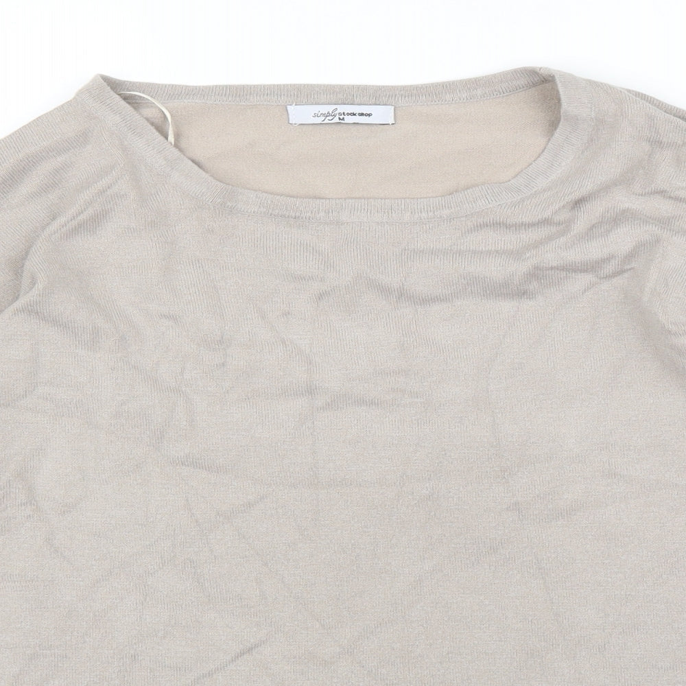 Womens UK Size M Simply Stock Shop Beige Pullover Jumper