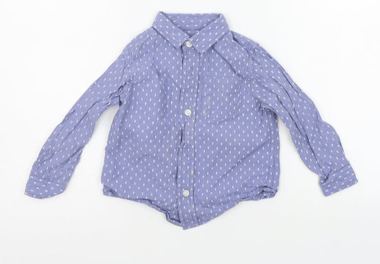 The Children's Place Boys Blue Geometric  Basic Button-Up Size 2 Years