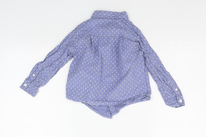 The Children's Place Boys Blue Geometric  Basic Button-Up Size 2 Years
