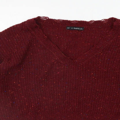 Zaful Womens Red   Pullover Jumper Size 8