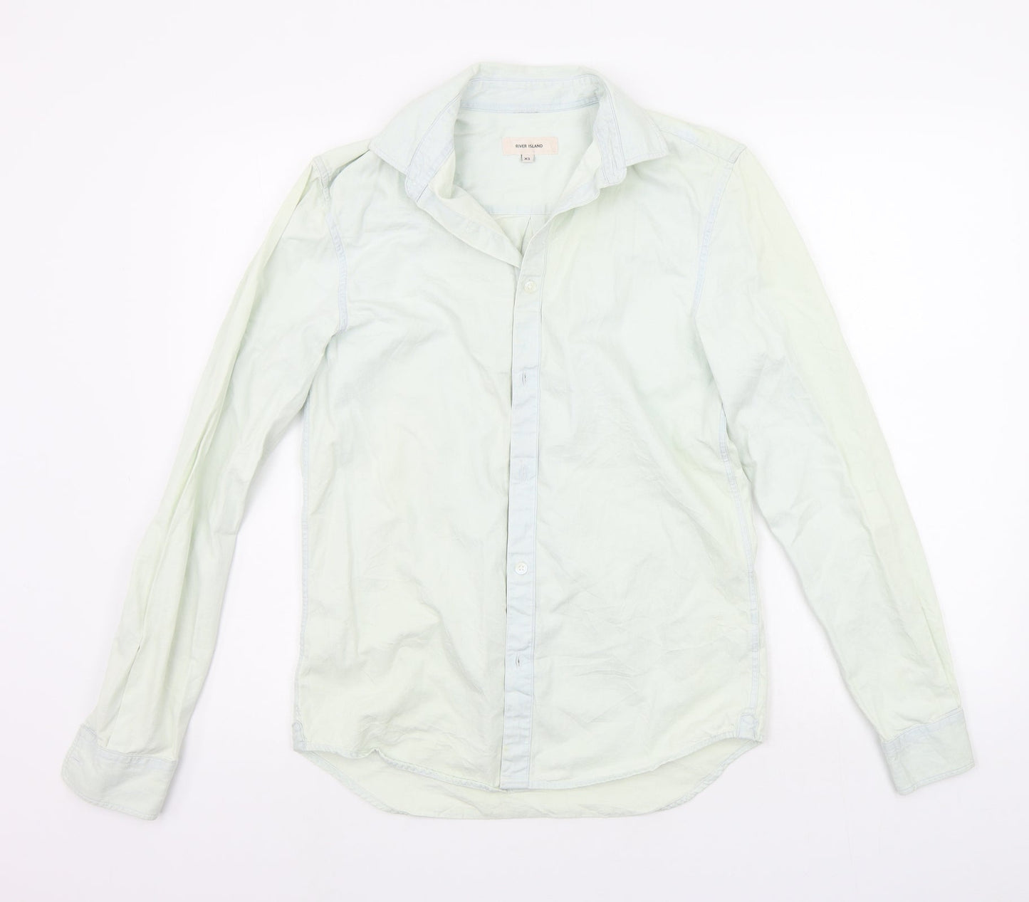 River Island Mens Green    Button-Up Size XS