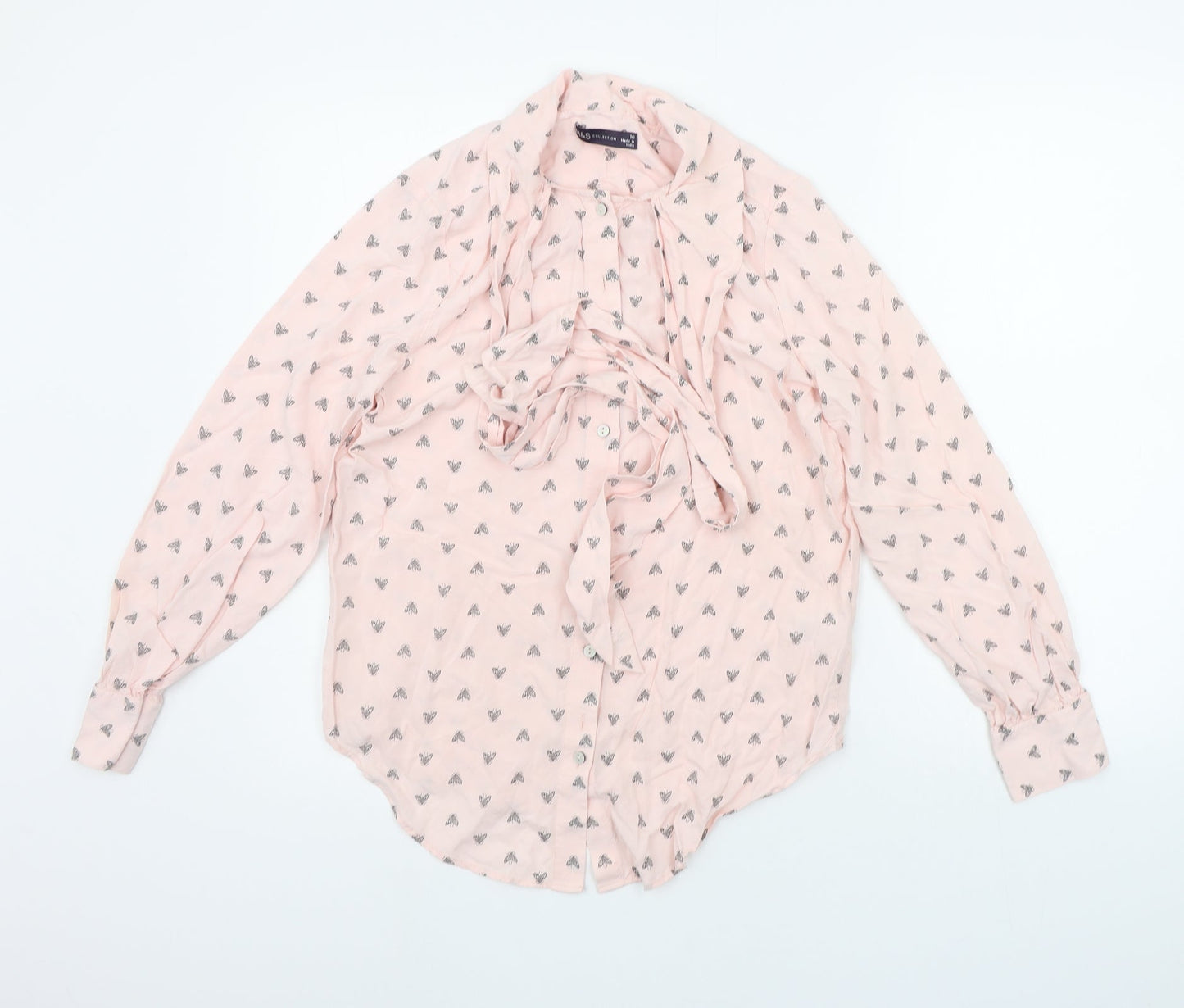 Womens UK Size 10 Marks and Spencer Pink Basic Button-Up