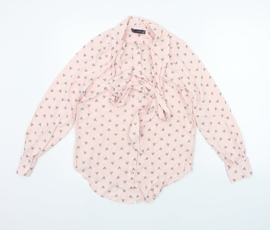 Womens UK Size 10 Marks and Spencer Pink Basic Button-Up