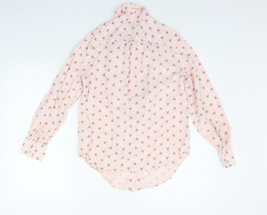 Womens UK Size 10 Marks and Spencer Pink Basic Button-Up