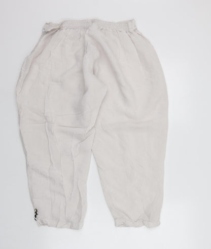 EXTRA CLUB Womens Grey   Cropped Trousers Size XL L21 in - Elasticated Waist