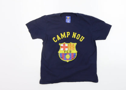 FC Barcelona Boys Blue   Basic T-Shirt Size L