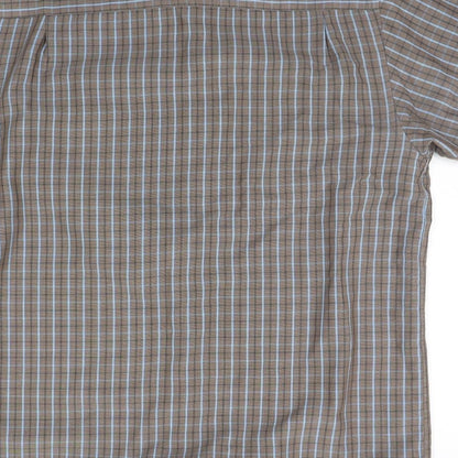 Wosley Mens Brown Polka Dot   Button-Up Size L