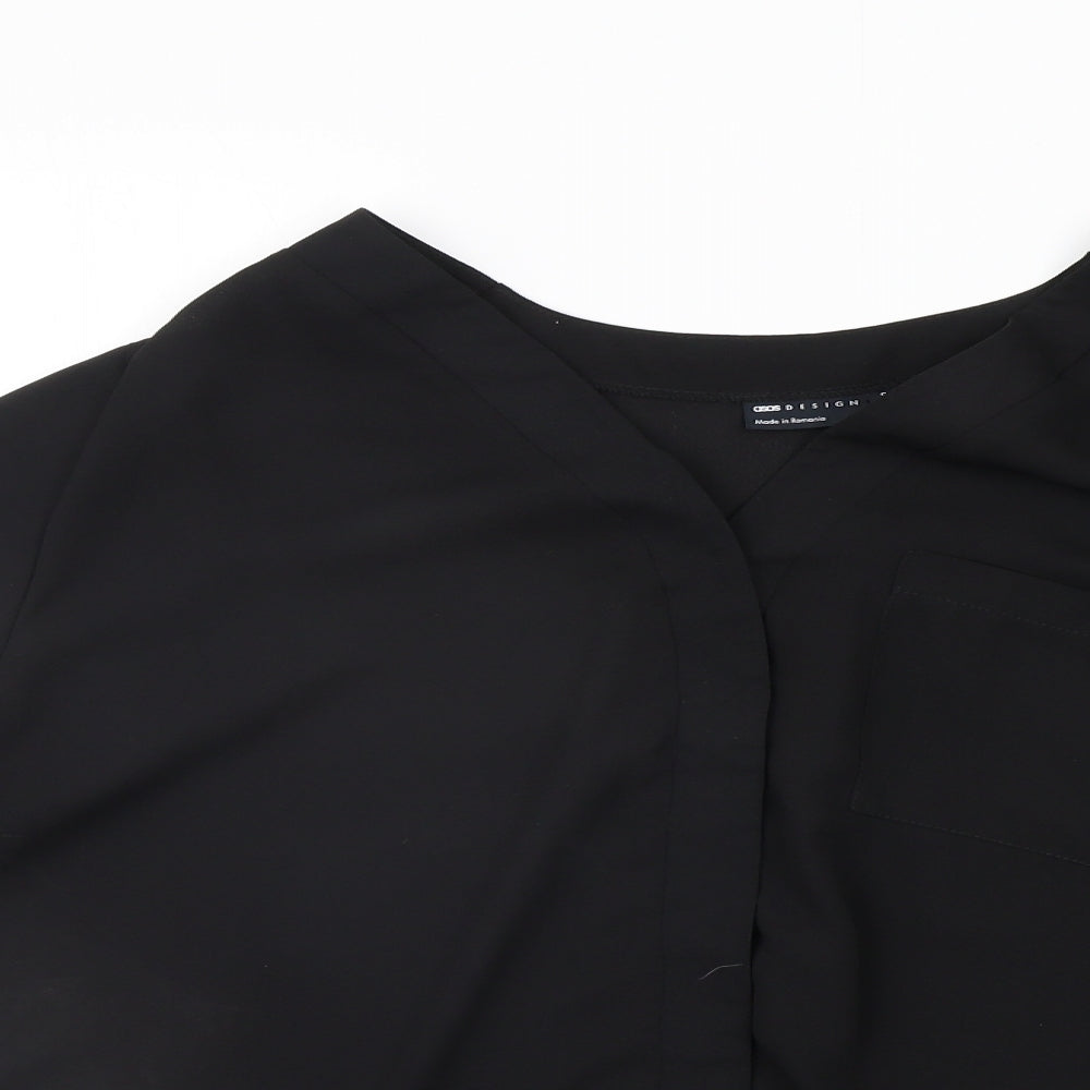 Womens UK Size 14 ASOS Black Basic Blouse