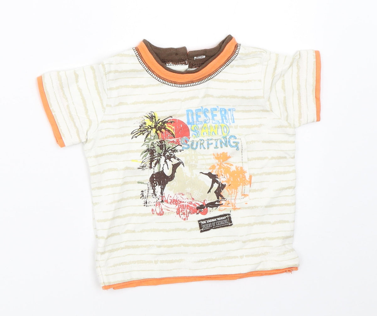 Matalan Boys Ivory   Basic T-Shirt Size 3-6 Months