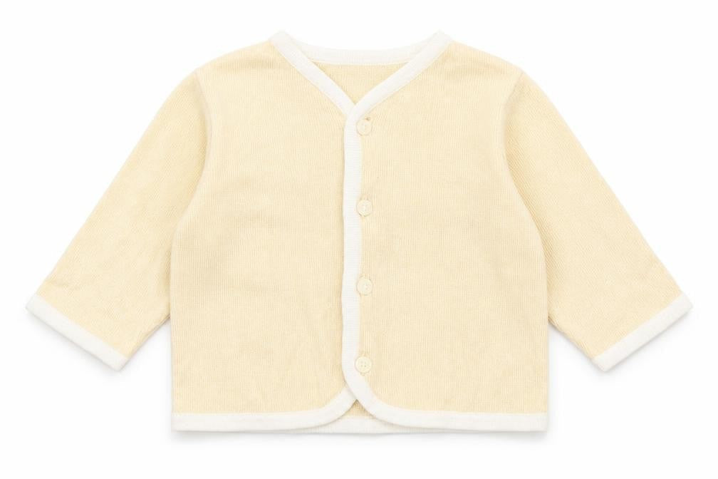 Front view of Gap boys’ beige cardigan jumper, size 0-3, months