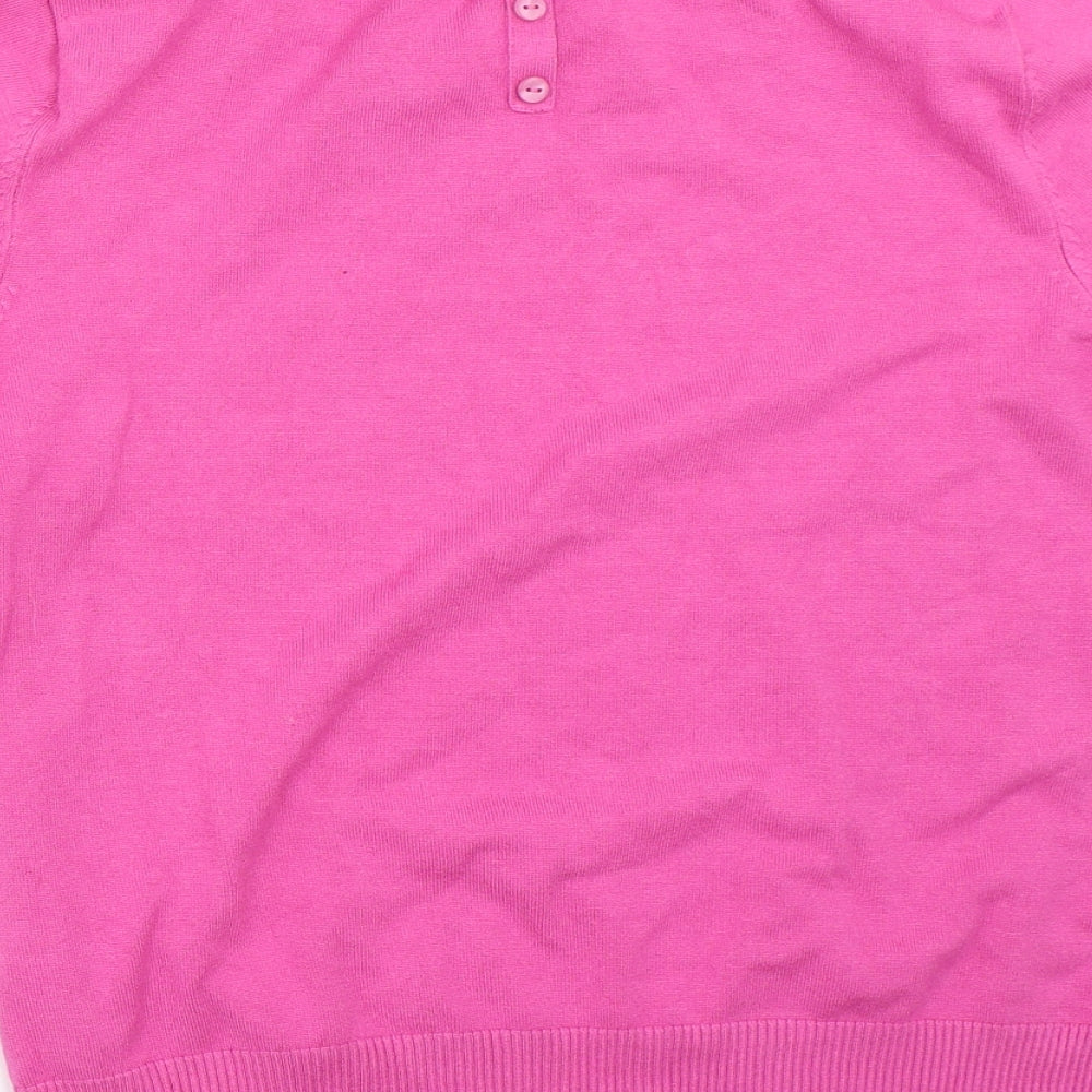 Womens UK Size 16 M&Co Pink Pullover Jumper