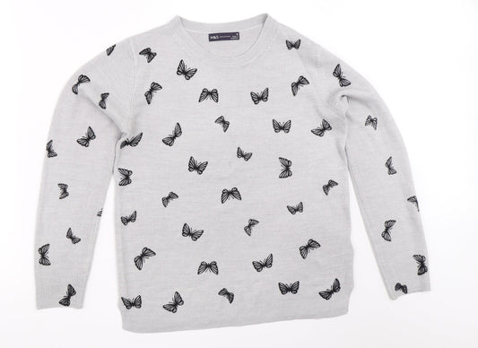 Womens UK Size 10 Marks and Spencer Grey Pullover Jumper