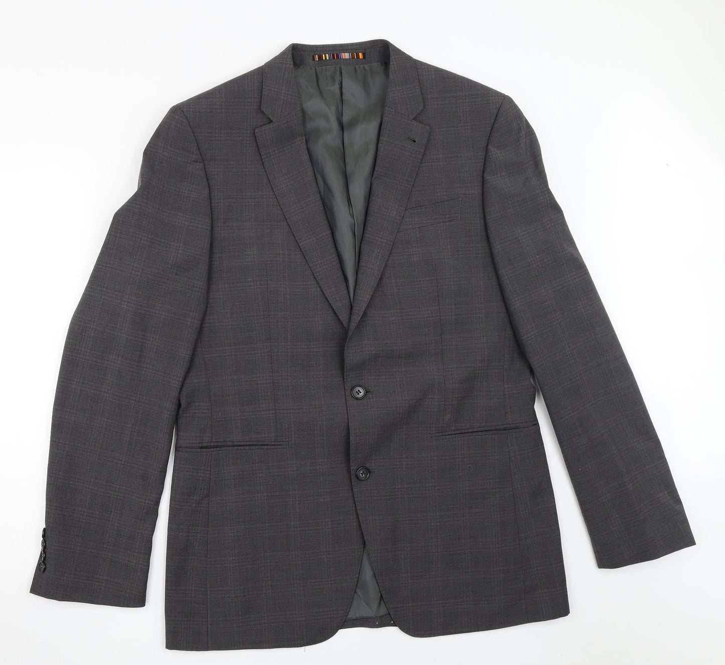 Mens UK Size 40 River Island Regular Grey Suit Jacket