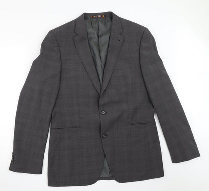 Mens UK Size 40 River Island Regular Grey Suit Jacket