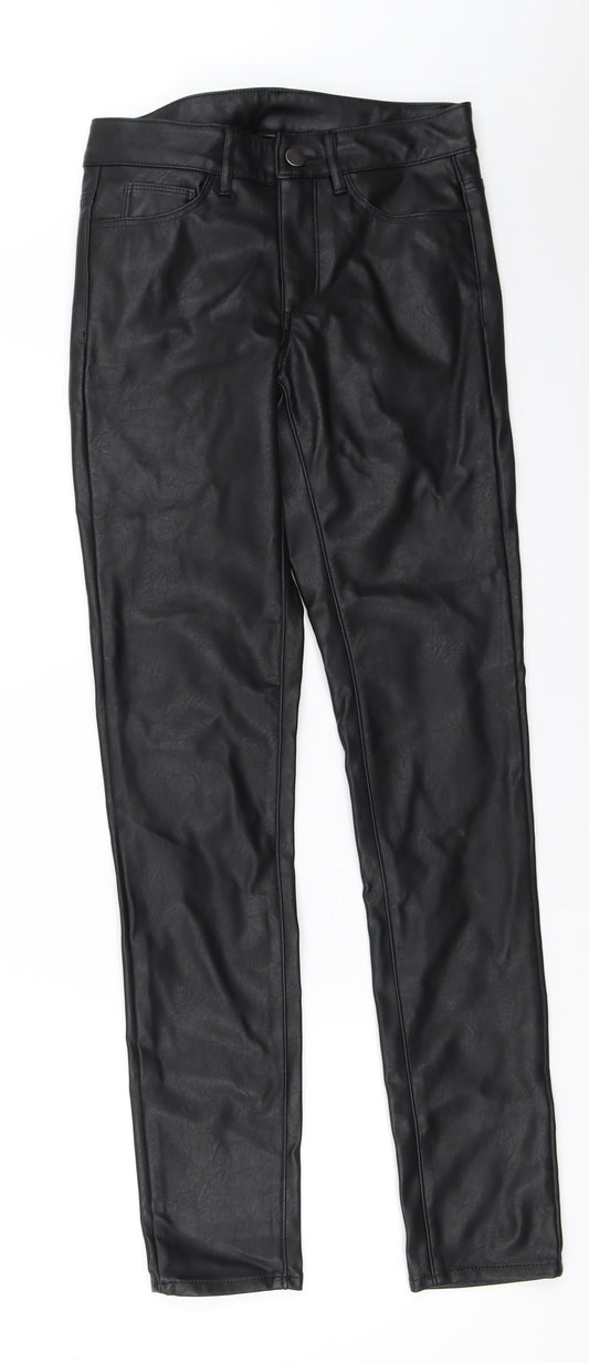 Womens UK Size 34 H&M Regular Fit Capri Black Trousers