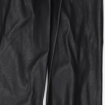 Womens UK Size 34 H&M Regular Fit Capri Black Trousers