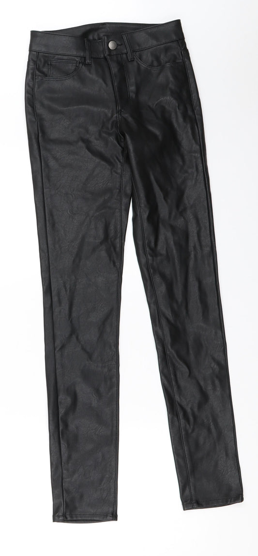 Womens UK Size 32 H&M Regular Fit Capri Black Trousers
