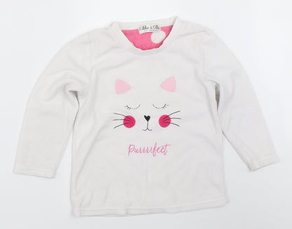 Eddie & Ella Girls White Spotted  Top Pyjama Top Size 7-8 Years