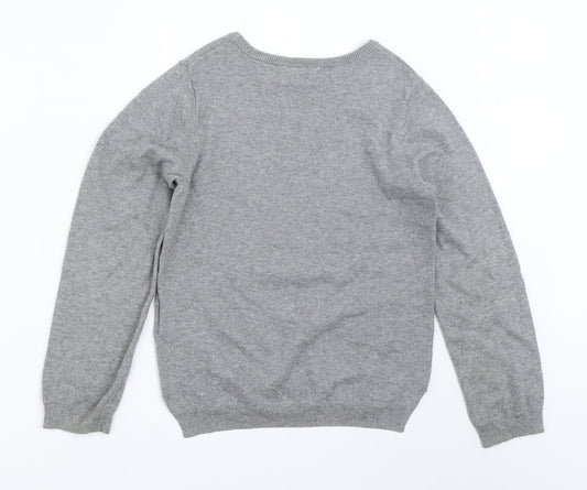 H&M Girls Grey   Pullover Jumper Size 6-7 Years