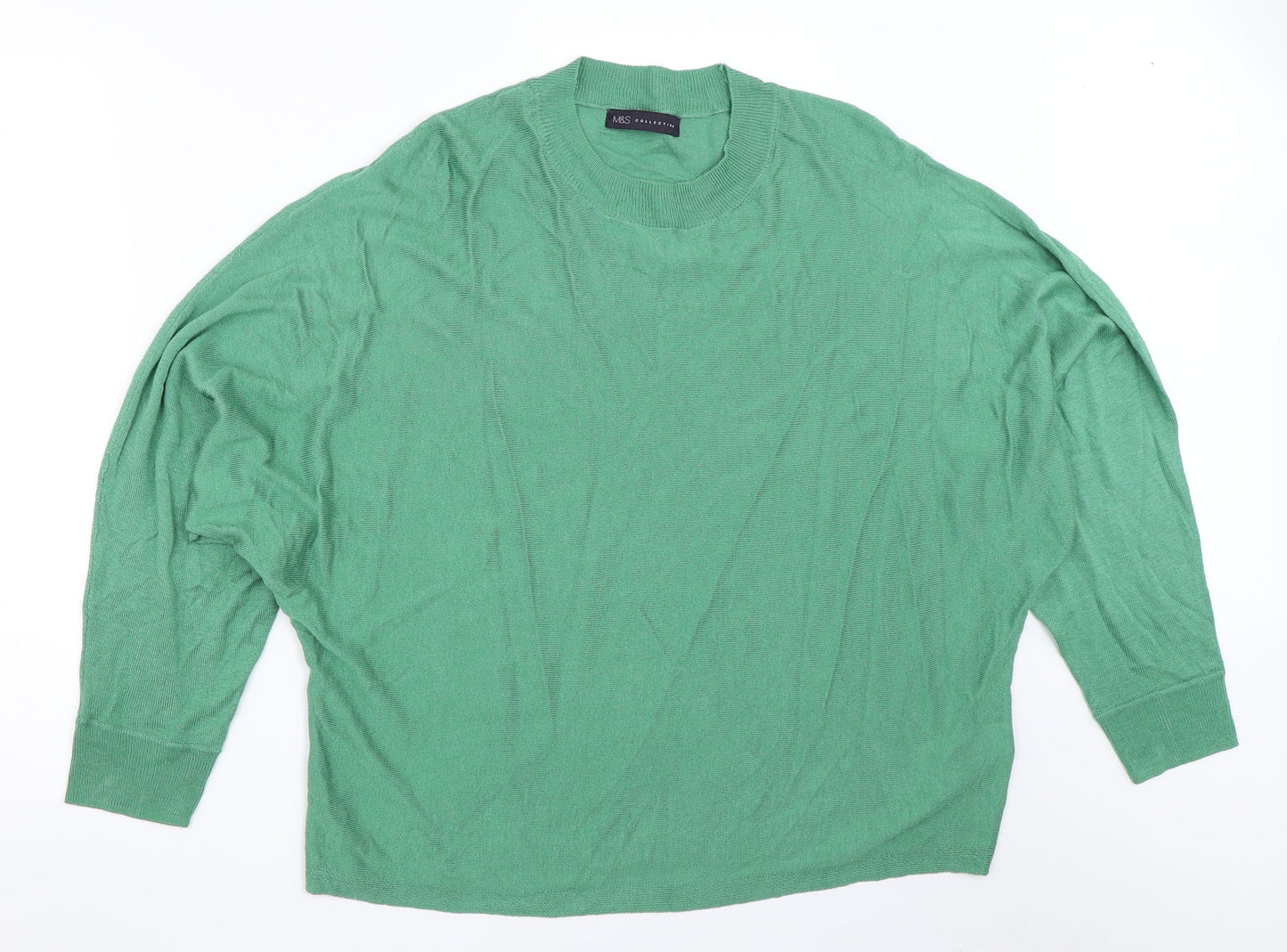 Womens UK Size L Marks and Spencer Green Pullover Jumper