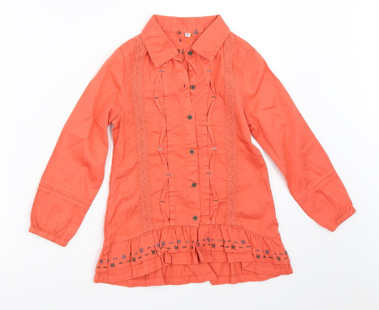 Captn Tortue Girls Pink   Basic Button-Up Size 6 Years