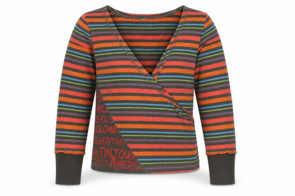 Captn Tortue Girls Green Striped  Pullover Jumper Size 6 Years