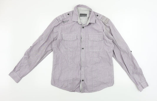 Mens UK Size S Burton Purple  Button-Up Long Sleeve Casual Shirt