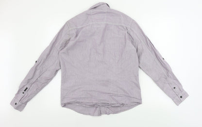 Mens UK Size S Burton Purple  Button-Up Long Sleeve Casual Shirt