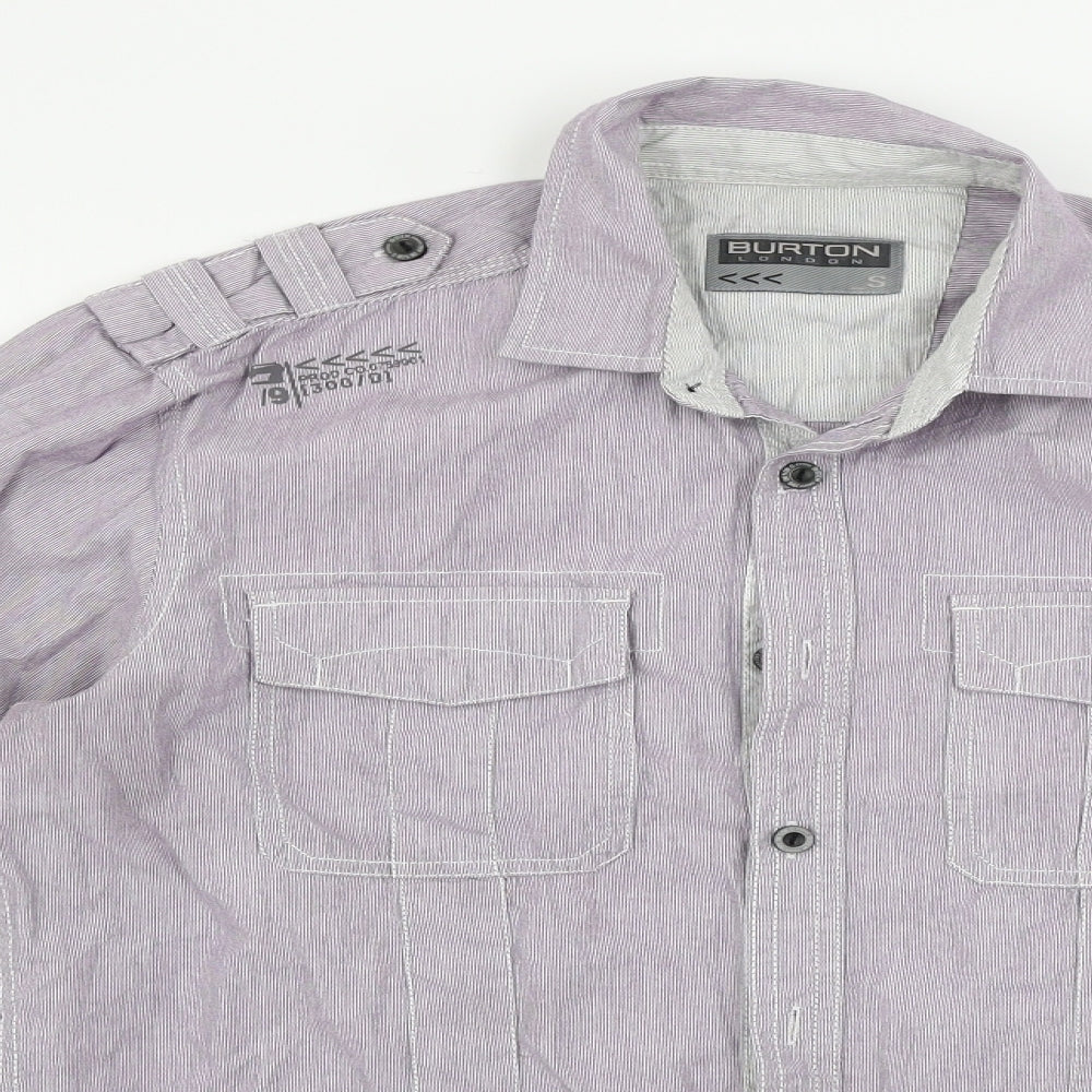 Mens UK Size S Burton Purple  Button-Up Long Sleeve Casual Shirt