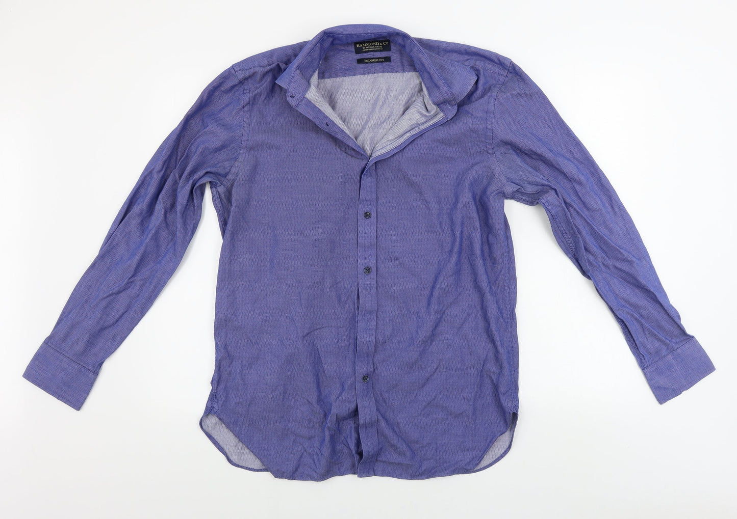 Mens UK Collar Size 16.5 Hammond & CO Smart Blue  Dress Shirt