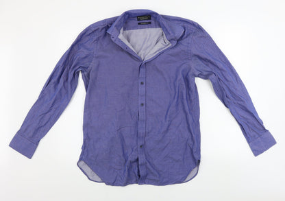 Mens UK Collar Size 16.5 Hammond & CO Smart Blue  Dress Shirt