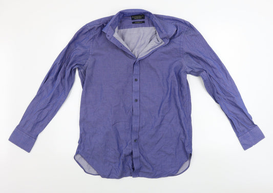 Mens UK Collar Size 16.5 Hammond & CO Smart Blue  Dress Shirt