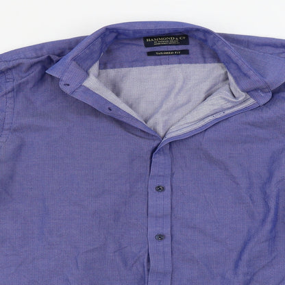 Mens UK Collar Size 16.5 Hammond & CO Smart Blue  Dress Shirt