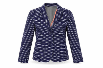 Preworn  Womens Blue Polka Dot  Jacket Blazer Size 10