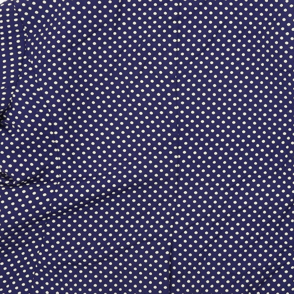 Preworn  Womens Blue Polka Dot  Jacket Blazer Size 10