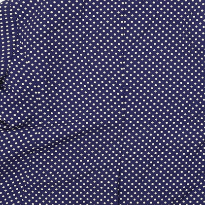 Preworn  Womens Blue Polka Dot  Jacket Blazer Size 10