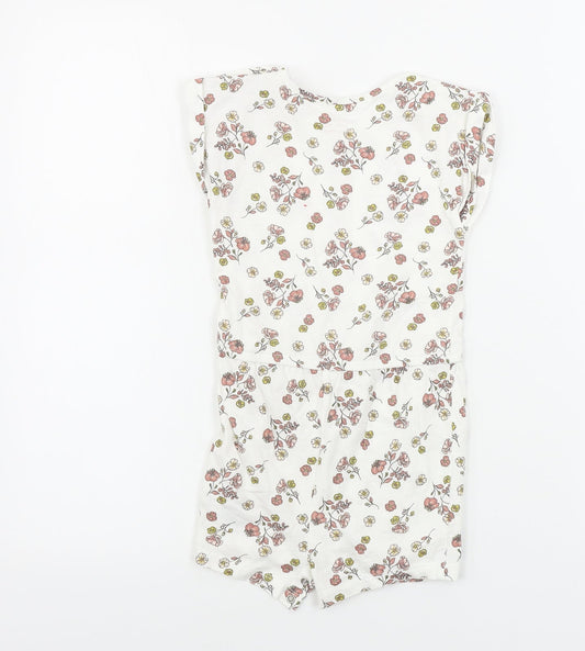 Primark  Girls White Floral  Jumpsuit One-Piece Size 2-3 Years
